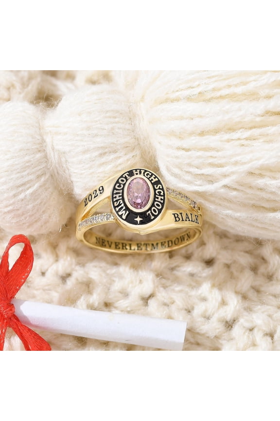 Personalized Birthstone Graduation Ring 2026, Custom Name Class Ring, Engraved Senior Ring, College Gift for Her, Daughter Graduation Gift
