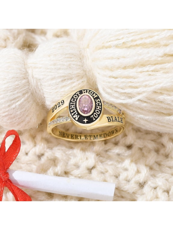 Personalized Birthstone Graduation Ring 2026, Custom Name Class Ring, Engraved Senior Ring, College Gift for Her, Daughter Graduation Gift