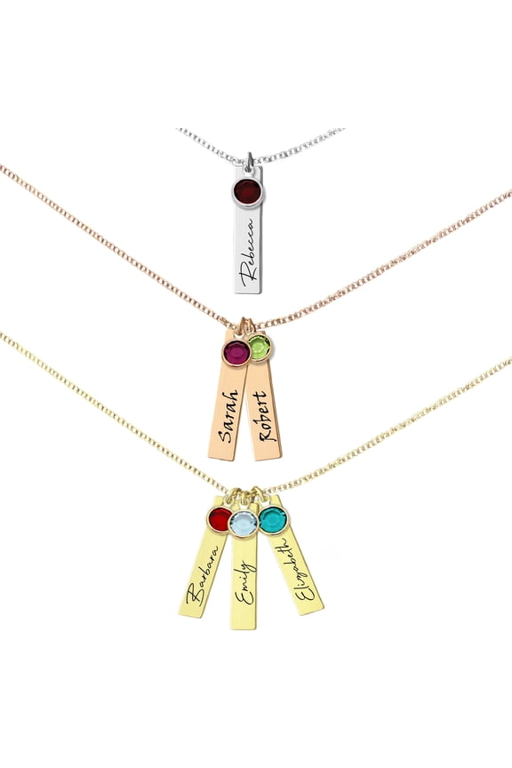 Personalized Birthstone and Name Necklace – Mother’s Day Gift for Mom – Grandma Necklace, Grandkids Name Necklace, Family Necklace – Custom Jewelry Gift for Wife or Grandma - Up to 8 Names