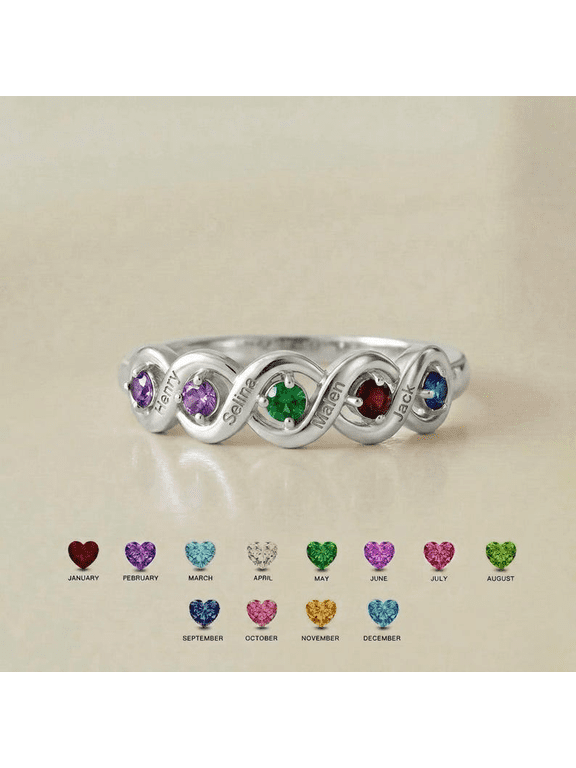 Personalized Birthstone Name Ring for Mom | Custom Family Ring Gift | Mothers Day Jewelry for Grandma Mothe