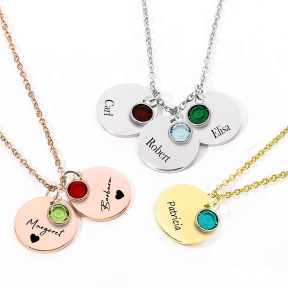 Personalized Birthstone Necklace for Mom with Kids’ Names, Custom Engraved Name Necklace for Grandma, Family Jewelry Gift for Mother’s Day, Birthday, Christmas – Custom Jewelry for Women