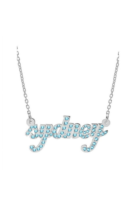 Personalized Birthstones Name Necklace