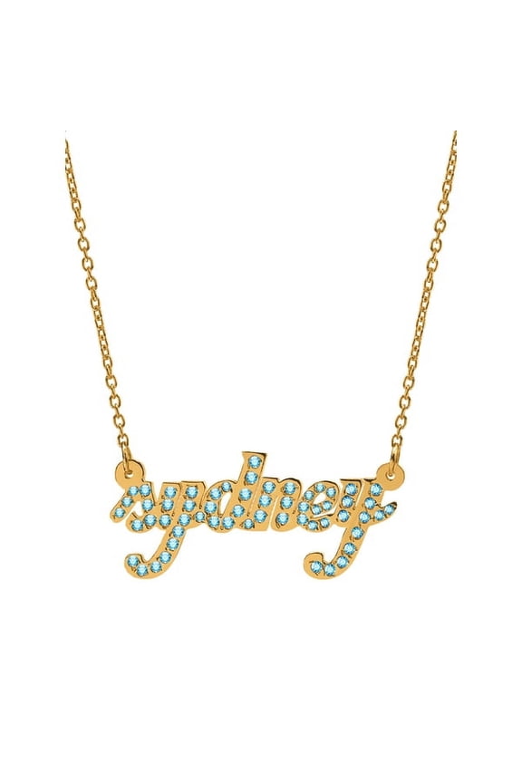 Personalized Birthstones Name Necklace