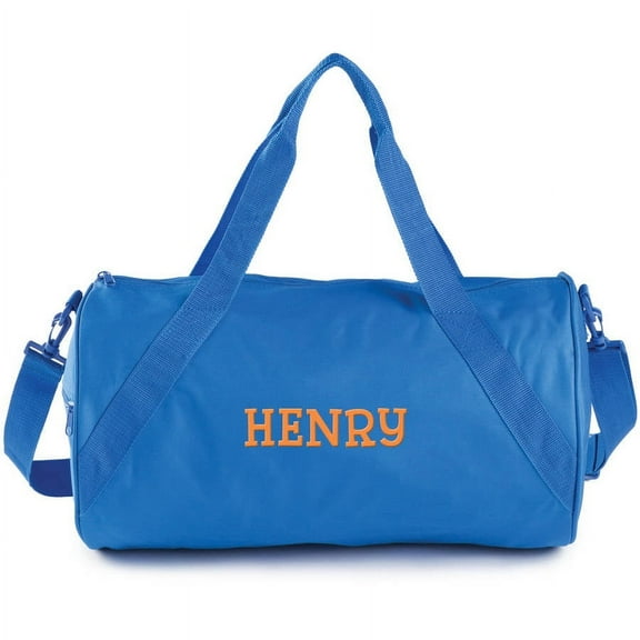 Personalized Black Duffle Bag in Black, Blue, Pink or Red
