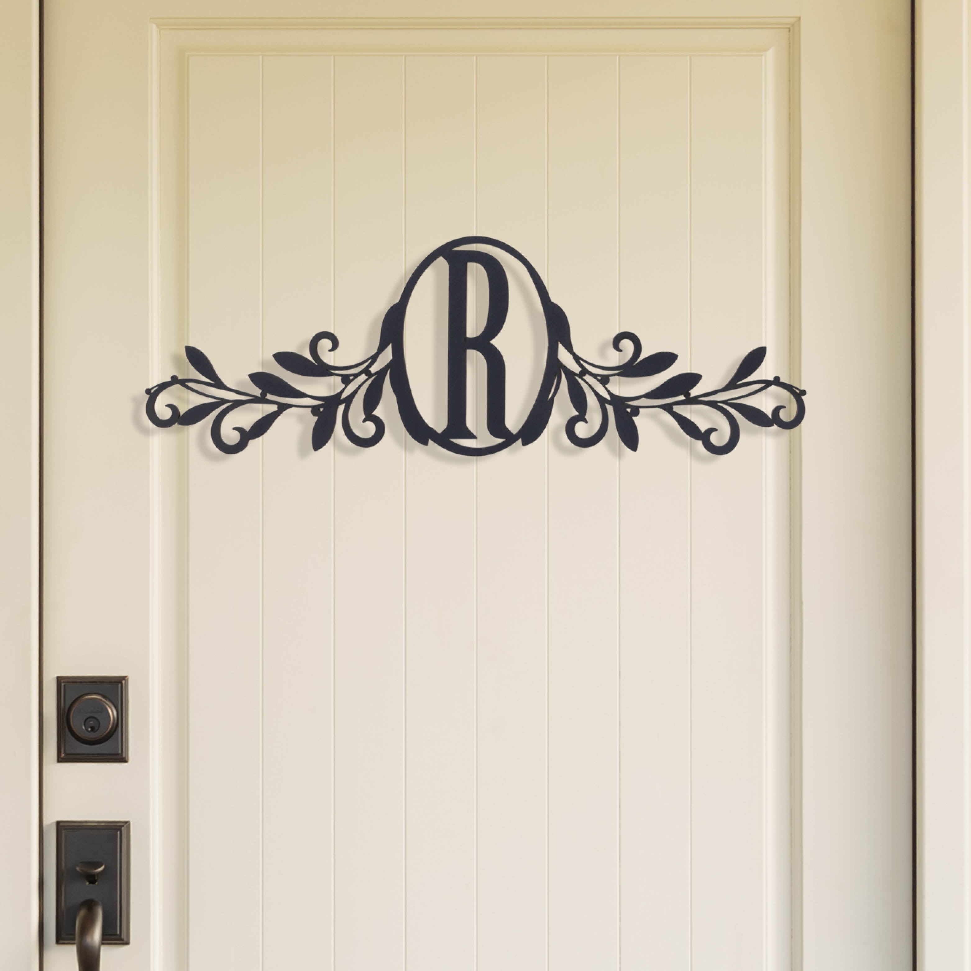 Personalized Black Initial Door Plaque