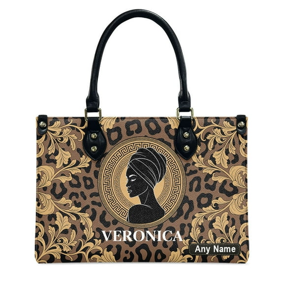 Personalized Black Queen Leather Bag, Gift for African American, Afro Black Girl, Mother's Day Gift, Church Bags for Women, Bible Bag, Purses For Moms, Personalized Bags YYJTDS