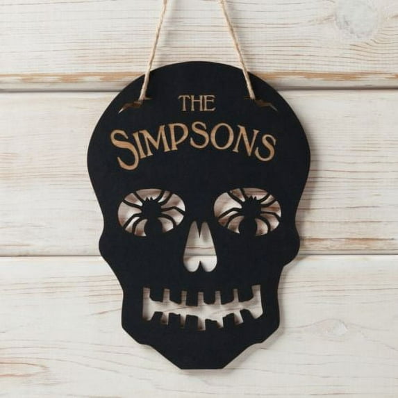 Personalized Black Wood Skull
