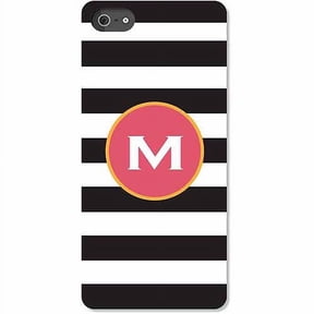 Personalized Black and White Striped iPhone 5 Case