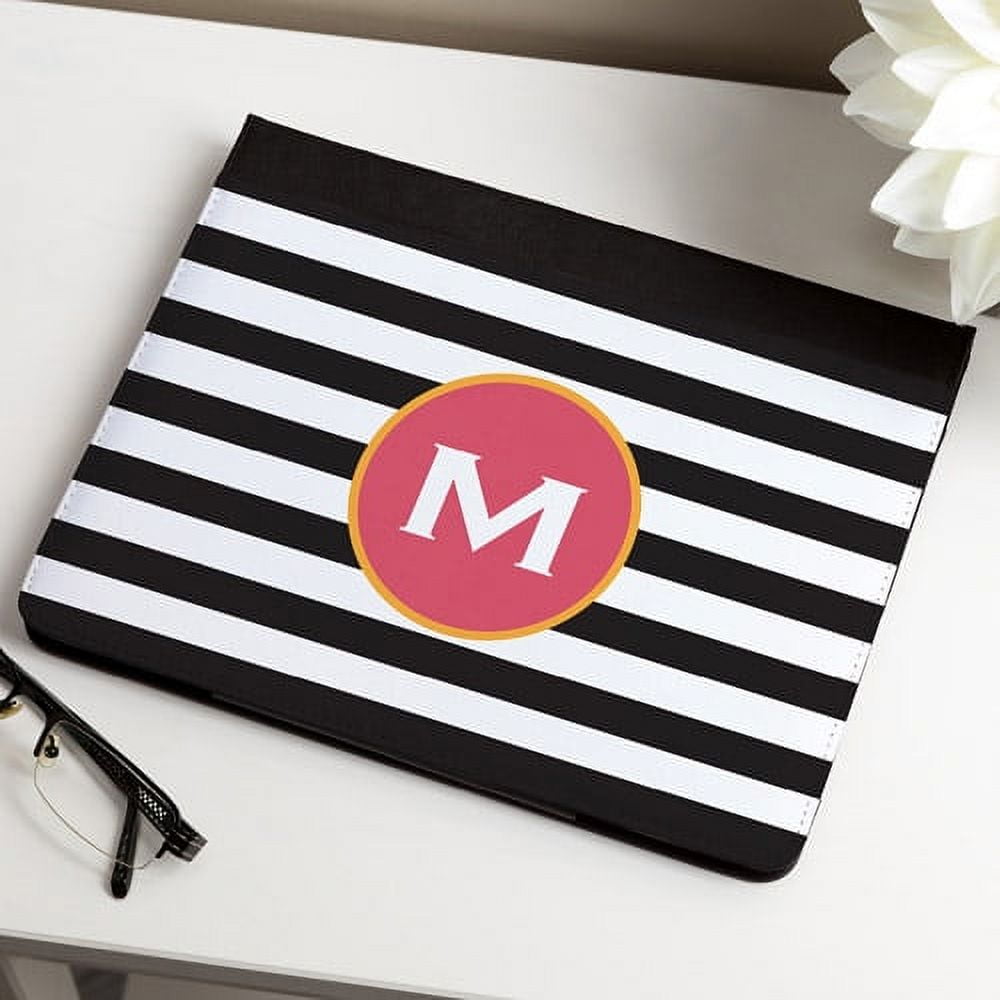 Personalized Black and White Stripes iPad Case