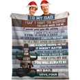 thumbnail image 1 of Personalized Blanket Gifts for Mom Dad, Cozy Fleece Sofa Throw Blankets for Christmas Anniversary Valentines Birthday Day (to Dad from Son-Blue, 60" x 50"), 1 of 5