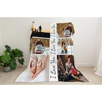 Personalized Blanket, Photo Collage Blanket, Home Decor, Gift from Daughter, Gift for Mom, Grandma, I Love You Repeat (Fleece 50x60 INCHES)