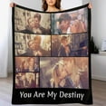 thumbnail image 1 of Personalized Blanket with Picture Customized Throw Blankets Add Your Photo Text Logo Memorial Gifts for Adult Kids Friends Couples Mom Dad Christmas Anniversary Valentines, 1 Photo, 31"x47", 1 of 6