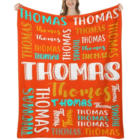 Personalized Blanket for Adults Kids Personalized Name Blanket Custom Blanket with Name Gift for Christmas Birthday Valentines Day (Color -4)