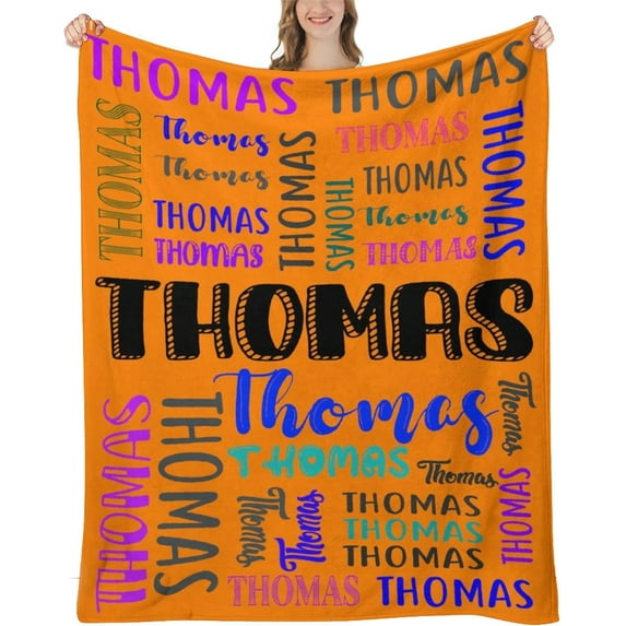 Personalized Blanket for Adults Kids Personalized Name Blanket Custom Blanket with Name Gift for Christmas Birthday Valentines Day (Color -4)