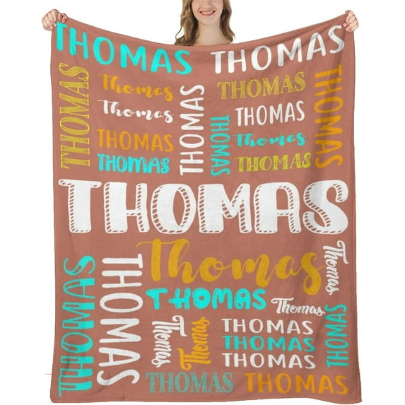 Personalized Blanket for Adults Kids Personalized Name Blanket Custom Blanket with Name Gift for Christmas Birthday Valentines Day (Color -4)