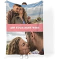 thumbnail image 1 of Personalized Blanket with Photo Text - Cozy Flannel Material Customized Picture Blanket, Birthday Gift for Wife, Mom, Dad, Kids, Pet, Friends, 1 of 6