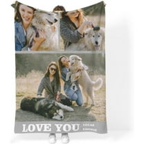 Personalized Blanket with Photo Text - Cozy Flannel Material Customized Picture Blanket, Birthday Gift for Wife, Mom, Dad, Kids, Pet, Friends