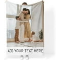 thumbnail image 1 of Personalized Blanket with Photo Text - Cozy Flannel Material Customized Picture Blanket, Birthday Gift for Wife, Mom, Dad, Kids, Pet, Friends, 1 of 6