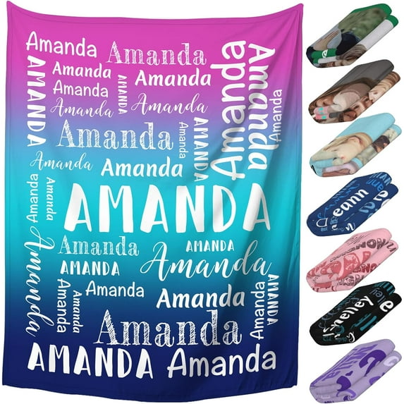 Personalized Blanket with Photo Text Custom Picture Throw Blanket Kids Adult Customized Blankets Gifts for Christmas Birthday