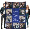 thumbnail image 1 of Personalized Blankets for Adults with 10 Photos and Words | Extra Large Customized Blanket for Bed | Customizable Picture Blankets for Birthday Gift 60"X80" Blankets, 1 of 5