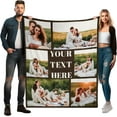 thumbnail image 1 of Personalized Blankets for Adults with 10 Photos and Words | Optional Custom Sherpa Blanket | Extra Large Customized Blanket for Bed | Customizable Picture Blankets for Birthday Gift 60"X80", 1 of 6