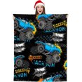 thumbnail image 1 of Personalized Blankets with Name Customized Kids Blankets for Girls Boys Adults Throw Blankets for Bedroom Decor Christmas Birthday Gift(60"×80" Blue Monster Truck), 1 of 6