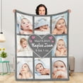 thumbnail image 1 of Personalized Blankets and Throws Custom Blankets with Photo Text Customized 1-20 Pictures Blanket for Couple Mom Dad Friend Personalized Gifts for Birthday Christmas Wedding Anniversary Blankets, 1 of 5