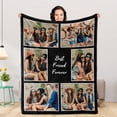 thumbnail image 1 of Personalized Blankets and Throws Custom Blankets with Photo Text Customized 1-20 Pictures Blanket for Couple Mom Dad Friend Personalized Gifts for Birthday Christmas Wedding Anniversary Blankets, 1 of 5