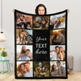thumbnail image 1 of Personalized Blankets and Throws Custom Blankets with Photo Text Customized 1-20 Pictures Blanket for Couple Mom Dad Friend Personalized Gifts for Birthday Christmas Wedding Anniversary Blankets, 1 of 5