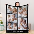 thumbnail image 1 of Personalized Blankets and Throws Custom Blankets with Photo Text Customized 1-20 Pictures Blanket for Couple Mom Dad Friend Personalized Gifts for Birthday Christmas Wedding Anniversary Blankets, 1 of 5