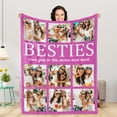 thumbnail image 1 of Personalized Blankets and Throws Custom Blankets with Photo Text Customized 1-20 Pictures Blanket for Couple Mom Dad Friend Personalized Gifts for Birthday Christmas Wedding Anniversary Blankets, 1 of 5