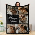 thumbnail image 1 of Personalized Blankets and Throws Custom Blankets with Photo Text Customized 1-20 Pictures Blanket for Couple Mom Dad Friend Personalized Gifts for Birthday Christmas Wedding Anniversary Blankets, 1 of 5