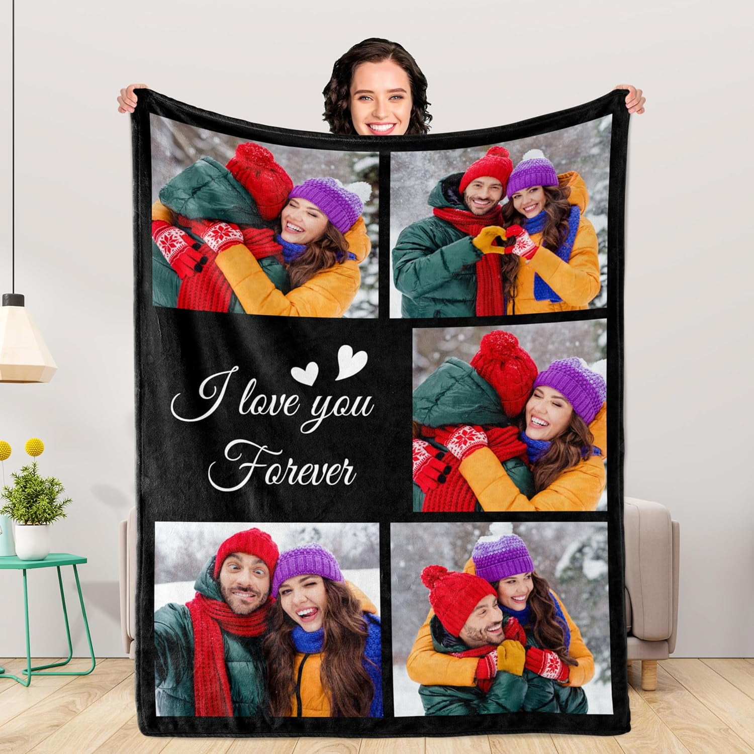 Personalized Blankets and Throws Custom Blankets with Photo Text Customized 120 Pictures