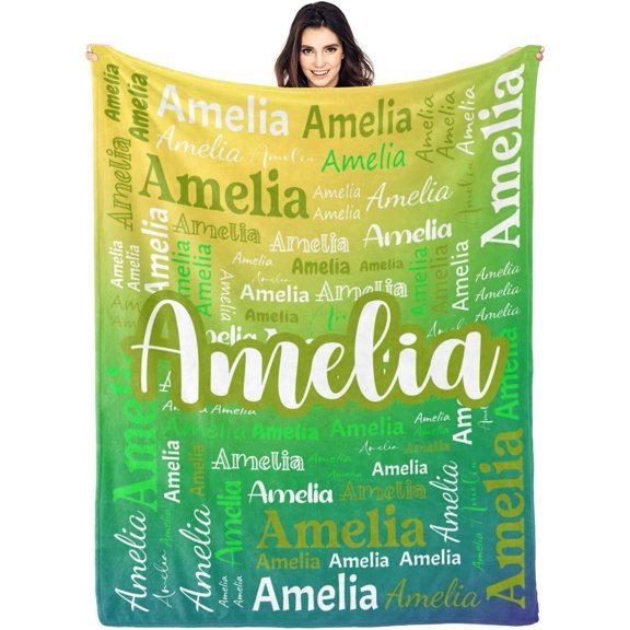 Personalized Blankets and Throw for Adult Customized Blanket with Name Text Monogrammed Flannel Custom Blanket