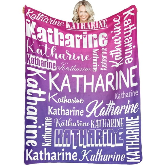 Personalized Blankets with Name Custom Blanket for Adult Kids Baby Customized Blanket Monogrammed Blankets Gifts for Women Men Girls Boys