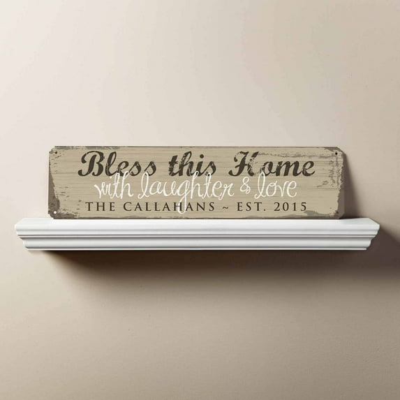 Personalized Bless This Home Wall Sign, Camel