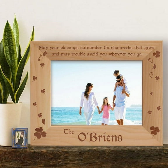 Personalized Blessings Wooden Picture Frame-10" x 8" Brown Horizontal