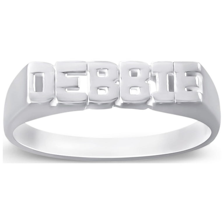 Block Font Name Ring - Sterling Silver or Solid Gold Block Font Name Ring - Sterling Silver or Solid Gold
