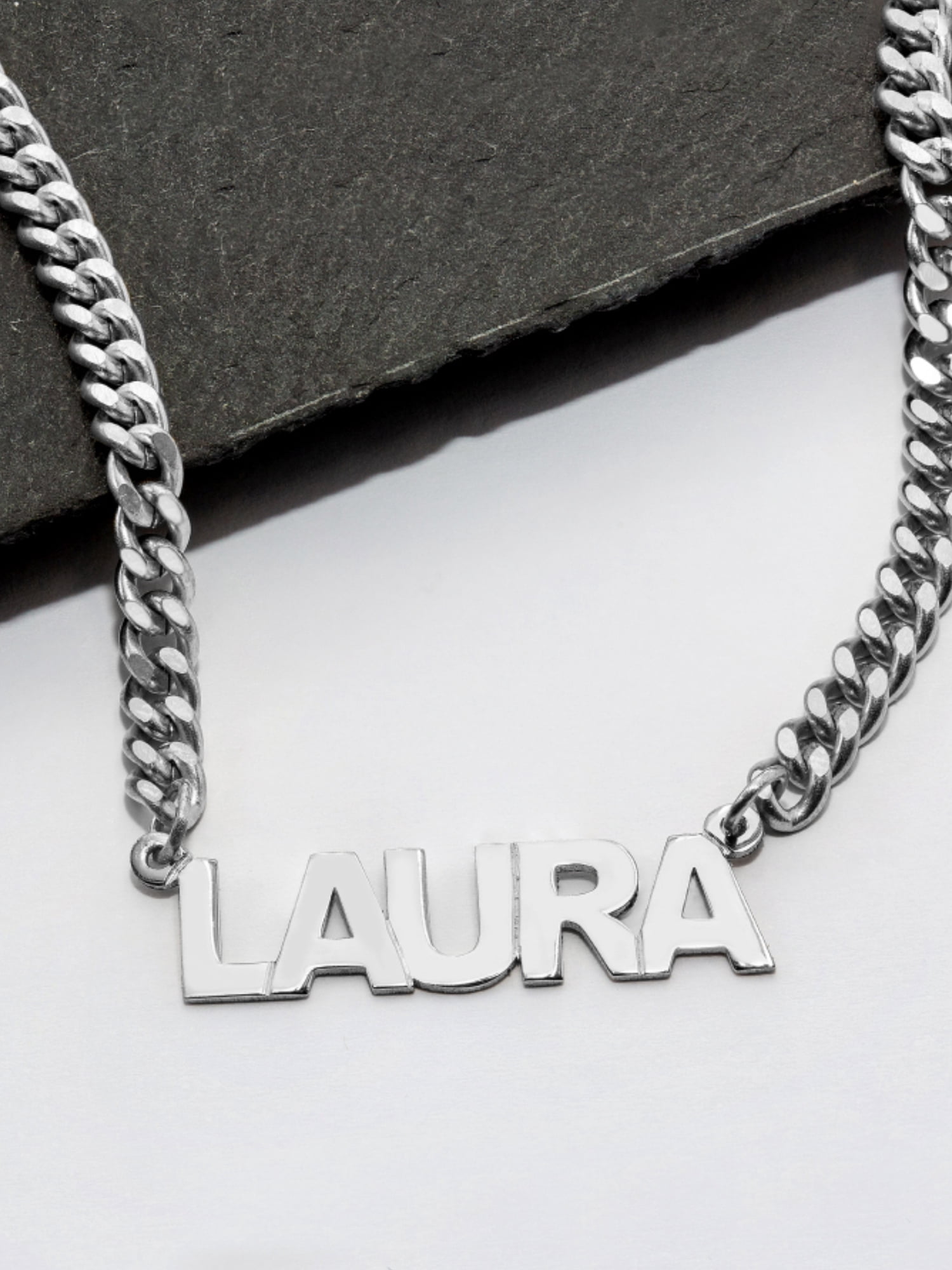 Personalized Block Name Necklace