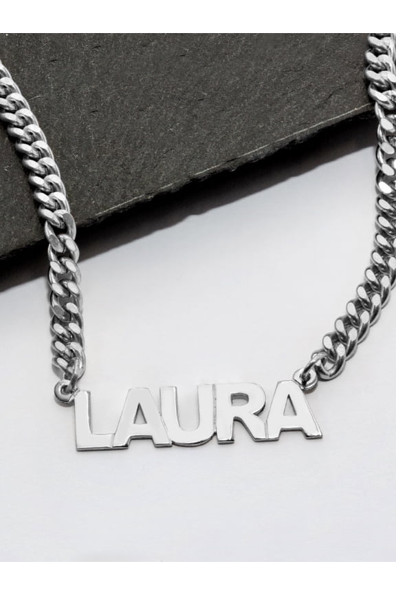 Personalized Block Name Necklace