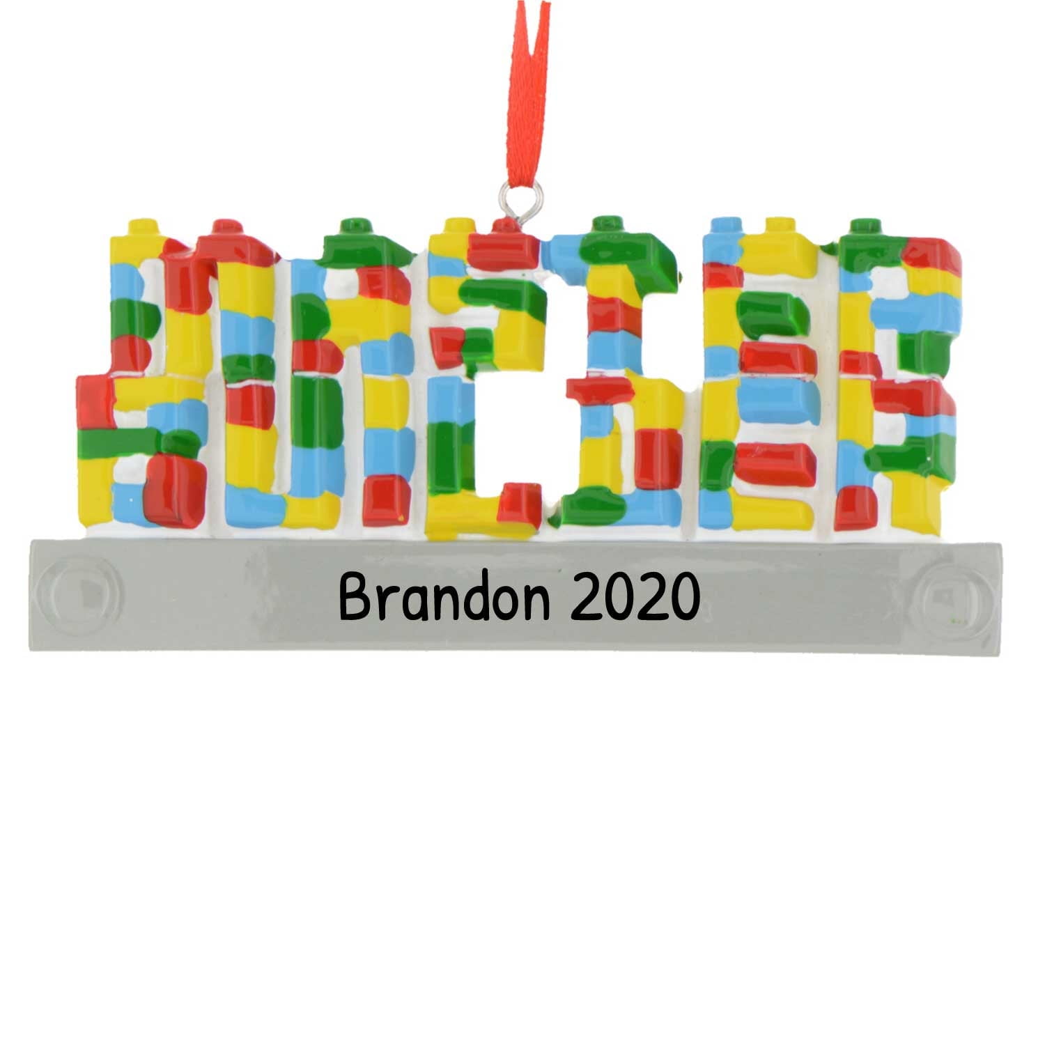 Personalized Blocks Christmas Ornaments 2024-Custom Multicolor Building ...