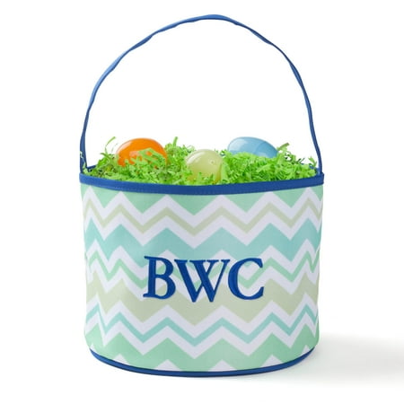 Personalized Blue Easter Bucket Bag – Monogram