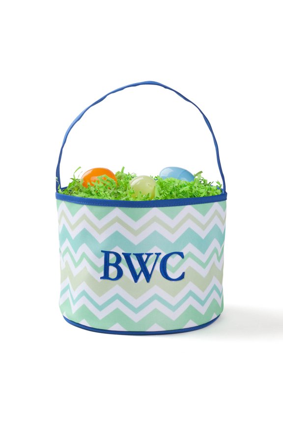 Personalized Blue Easter Bucket Bag Monogram