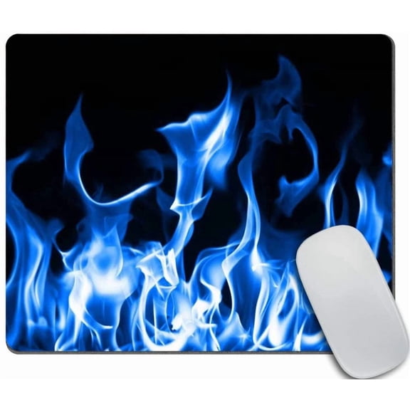 Personalized Blue Fire Mouse Pad Customized Rectangle Non-Slip Rubber Mousepad Gaming Mouse Pads 9.5 X 7.9 Inch (240mmX200mmX3mm)