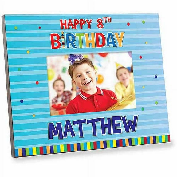 Personalized Blue Happy Birthday Frame
