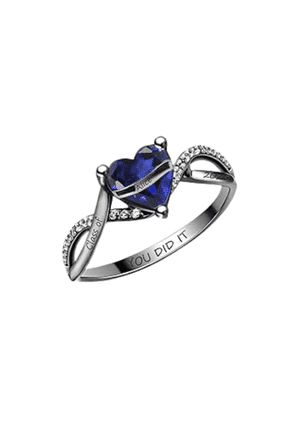 Personalized Blue Heart Stone Graduation Ring Custom Name Year Inside Engraving For Achievement Gift 925 Sterling Silver