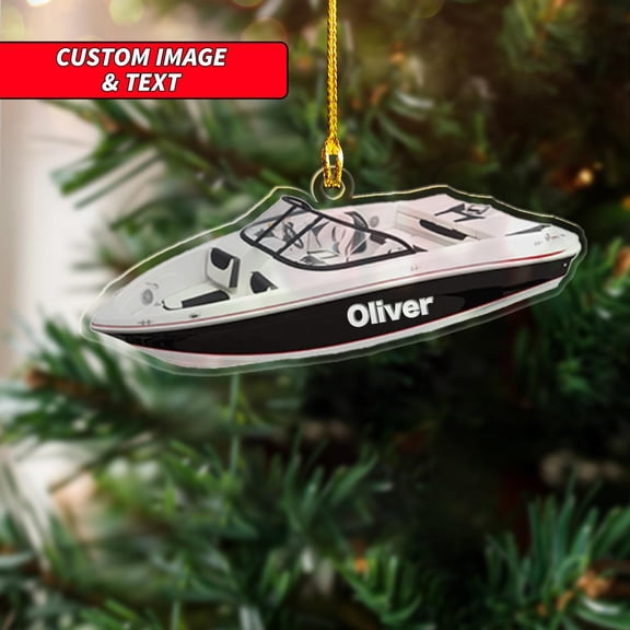 Personalized Boats 2D Flat Acrylic Ornament 2025, Fishing Yacht Speed Boat Sailor Gift