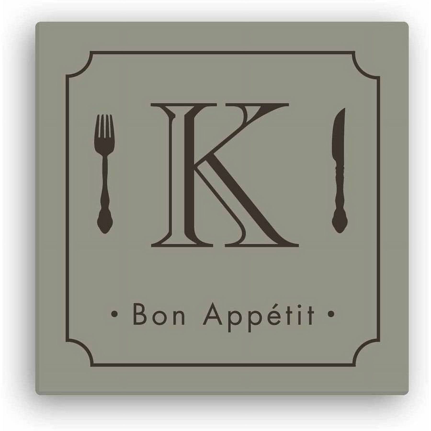 Personalized Bon Appetit 12" x 12" Canvas, Beige