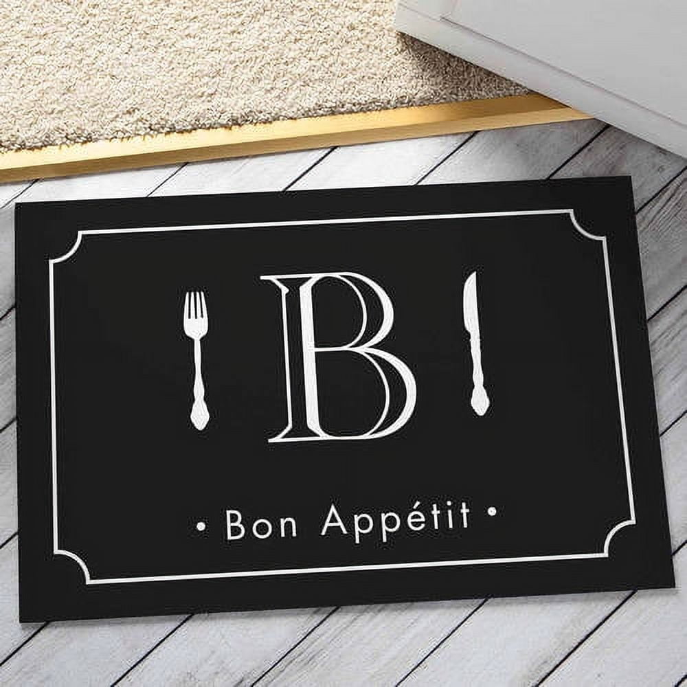 Personalized Bon Appetit Initial Doormat Available In Multiple Colors