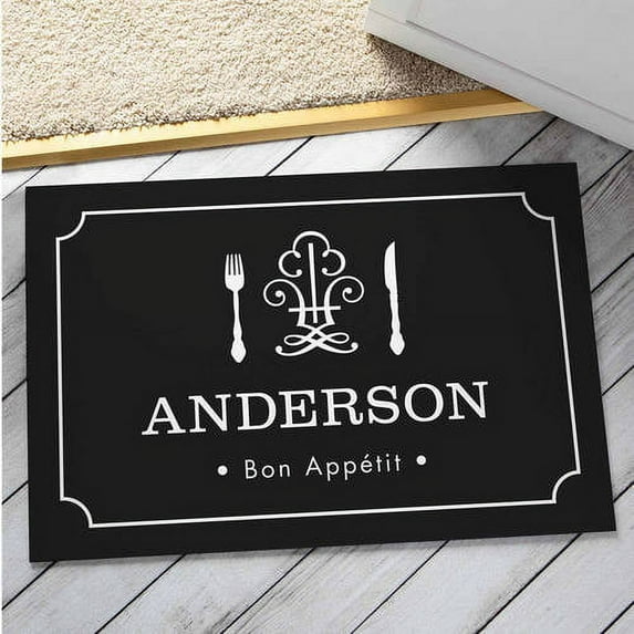 Personalized Bon Appetit Kitchen Mat Available In Multiple Colors